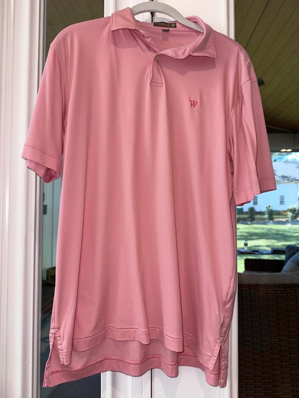 Peter Millar Pink Short-Sleeve Performance Polo